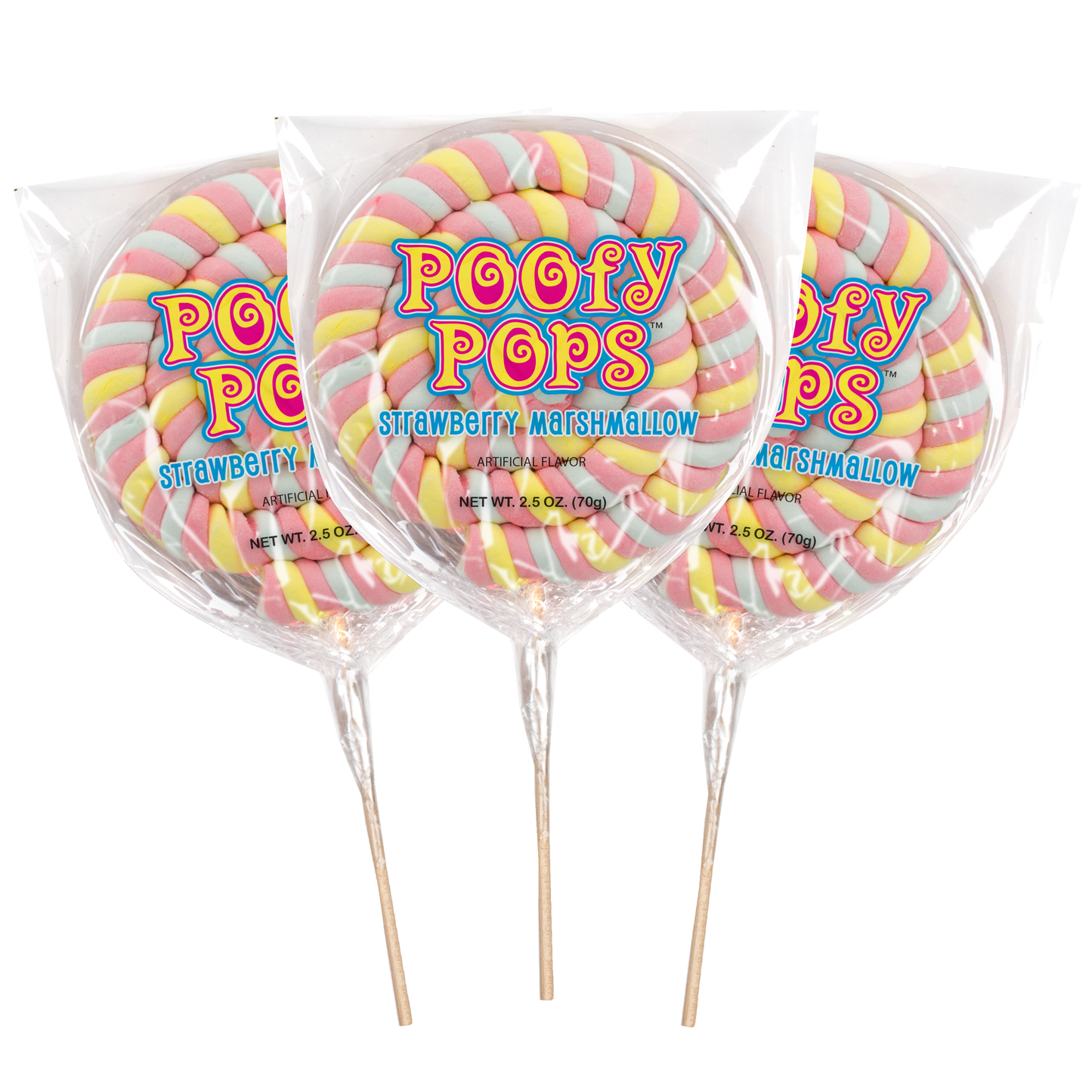 Poofy Pops Strawberry Marshmallow Lollipop Candy, 2.5 Ounce