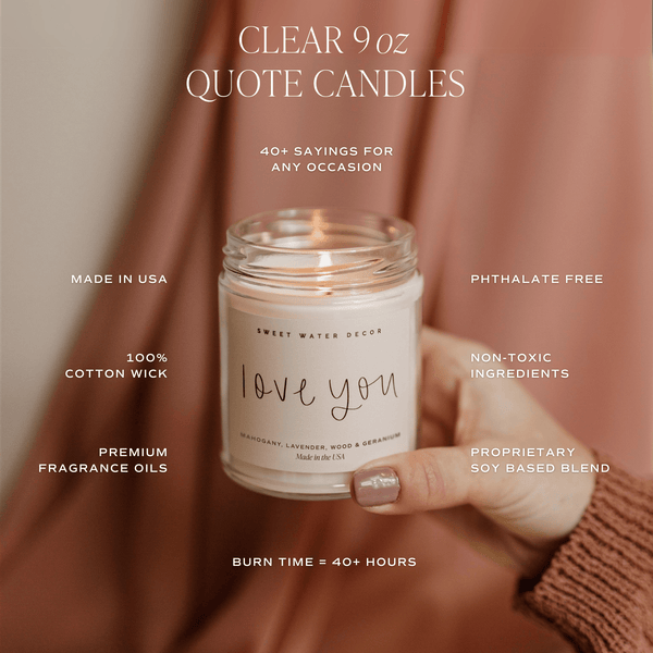 Happily Ever After Soy Candle - Clear Jar - 9 oz (Palo Santo Patchouli)