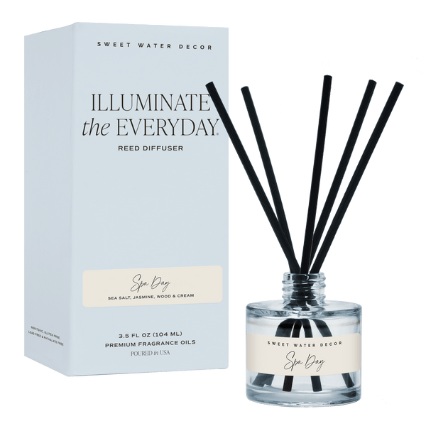Spa Day Blue Tinted Glass Jar Reed Diffuser