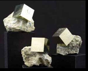 Cubic Pyrite Crystals in Host Rock, A Grade Quality