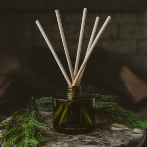 Warm and Cozy Olive Tinted Glass Jar Reed Diffuser