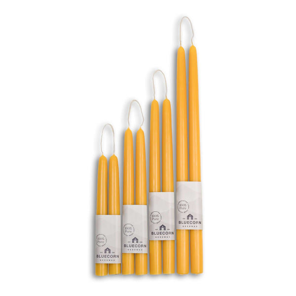 Beeswax Taper Candles - Hand-Dipped - 1 Pair