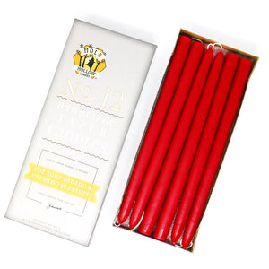 Mole Hollow Candles, Beeswax Taper Candles, Set of 12