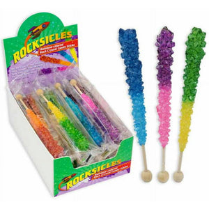 Rocksicles, Rainbow Colored Rock Crystal Candy Sticks, 0.6 Ounce Each Stick