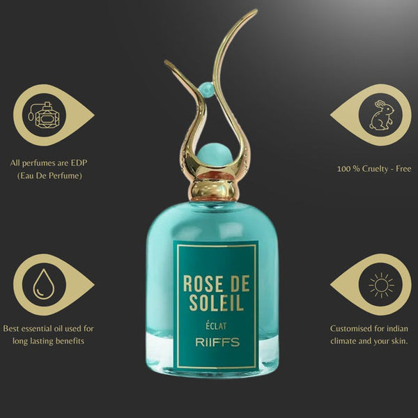 Riiffs Rose De Soleil Éclat Eau de Parfum Perfume for Women, 100 ml