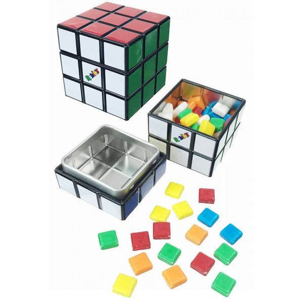 Rubik's Cube Candy Cube Tin, 1.5 Ounce Colorful Fruit Sours Candy
