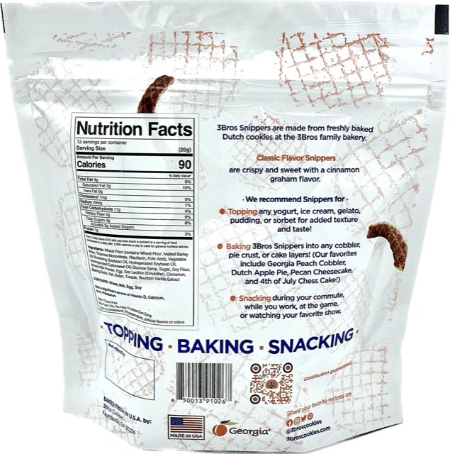 Stroopwafel Snippers - Dutch Cookie Cuttings, 9 Ounce Resealable Bag