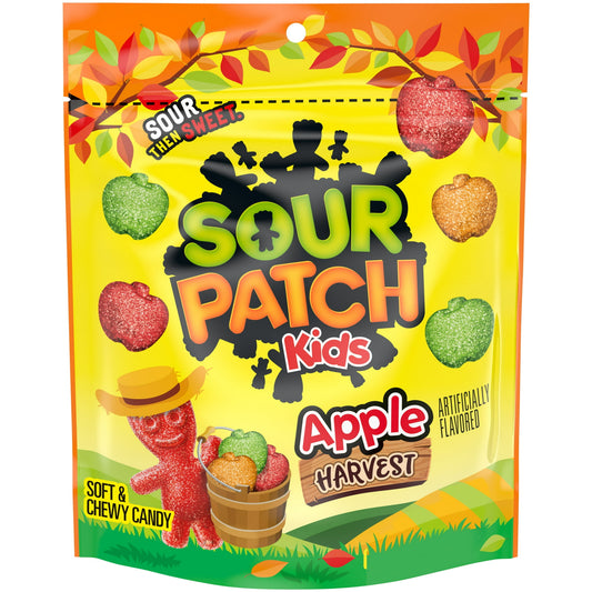 SOUR PATCH KIDS Apple Harvest Soft & Chewy Candy, 10 Ounce Resealable Bag