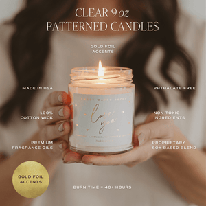 Love You, Mom Soy Candle - Clear Patterned Jar - 9 oz