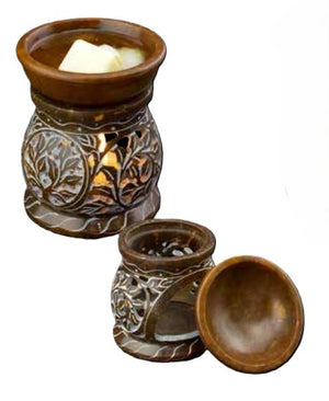 Carved Soapstone Wax Melters, Tea Light Wax Melters