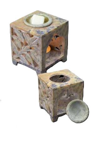 Carved Soapstone Wax Melters, Tea Light Wax Melters