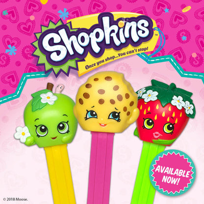 PEZ  Shopkins Collectable Candy Dispenser Blister Pack