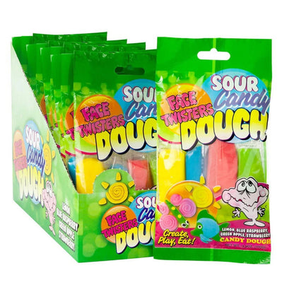 Face Twisters Sour Dough, Tangy and Fun Candy, 3.5 Ounce Bag  - 12 Count Display Box