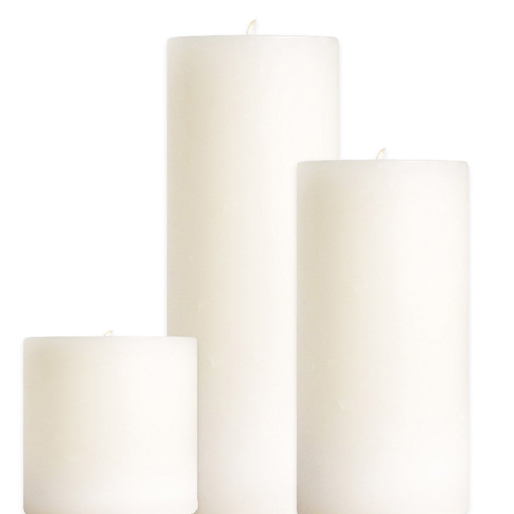 Unscented Pillar Candles, Stark White