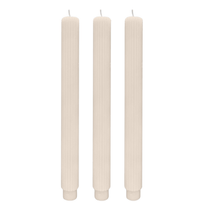 Fluted Taper Candles - Set of 3