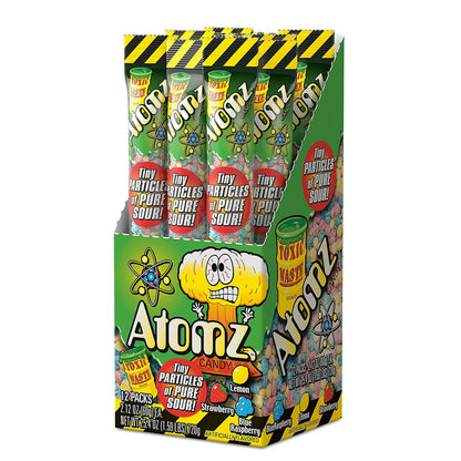 TOXIC WASTE Atomz, Lemon, Strawberry & Blue Raspberry, 2.12 Ounce - 12 Count Display Box