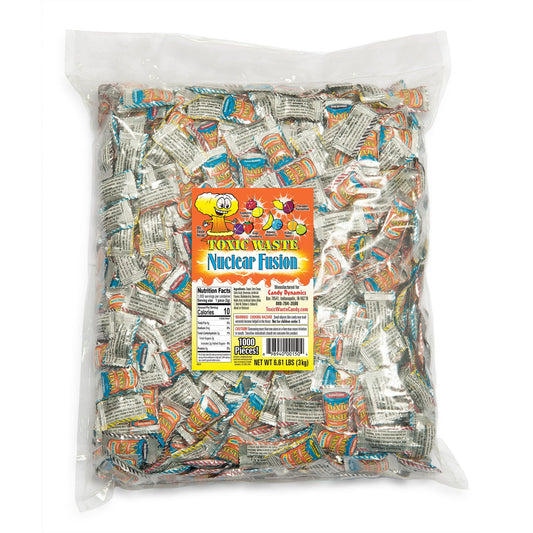 Toxic Waste, Nuclear Fusion, Hazardously Sour Candy, 1000 Count Bulk Bag, 6.61 LB