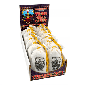 Train Coal Candy, Black Cherry Rock Candy Crystals, 2 Ounce Drawstring Bag