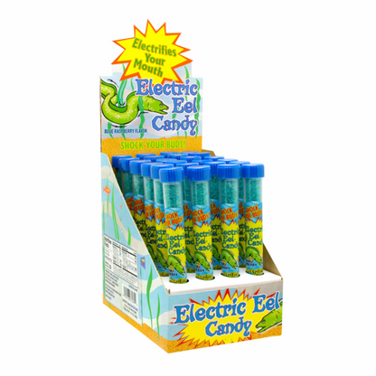 Electric Eel Candy “Electrifies Your Mouth” Green apple Flavor Test Tubes - 24-Count Display Box