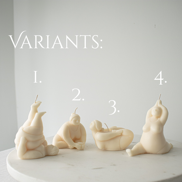Abstract Woman Yoga Candles, Sculptural Yoga Candles