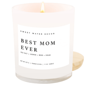 Best Mom Ever! Soy Candle - White Jar - 11 oz (Spa Day)