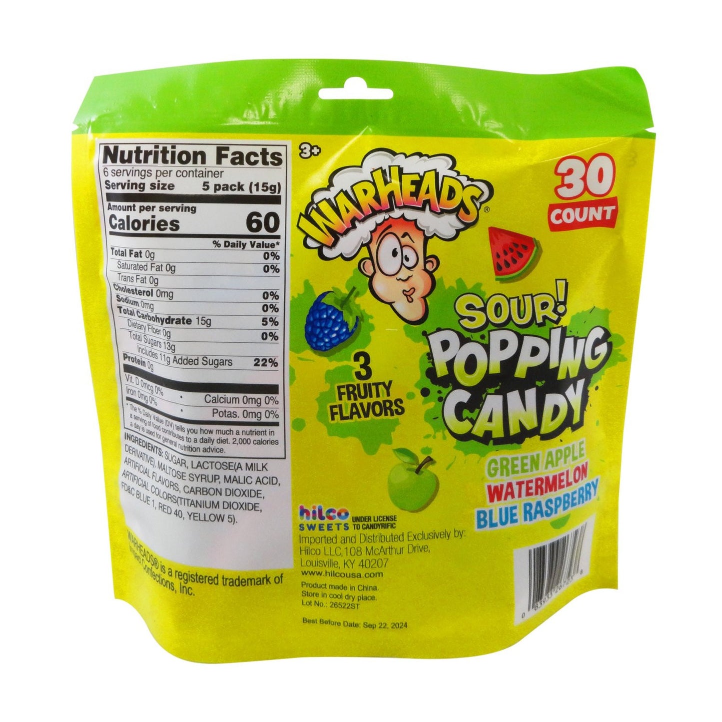 Popping Candy, Individual Packets of Candies, 3.17 Ounce Gusset Bag, 30 count