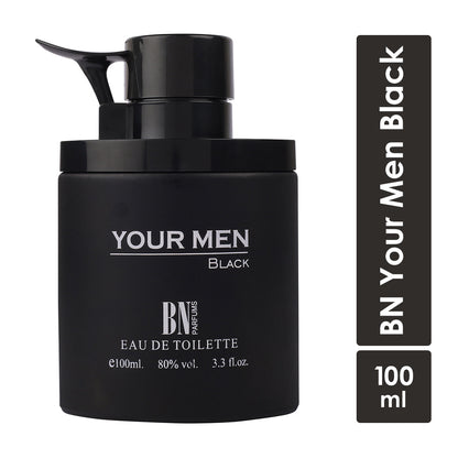 BN Your Men Black, Eau de Toilette, Perfume for Men, 100 ml