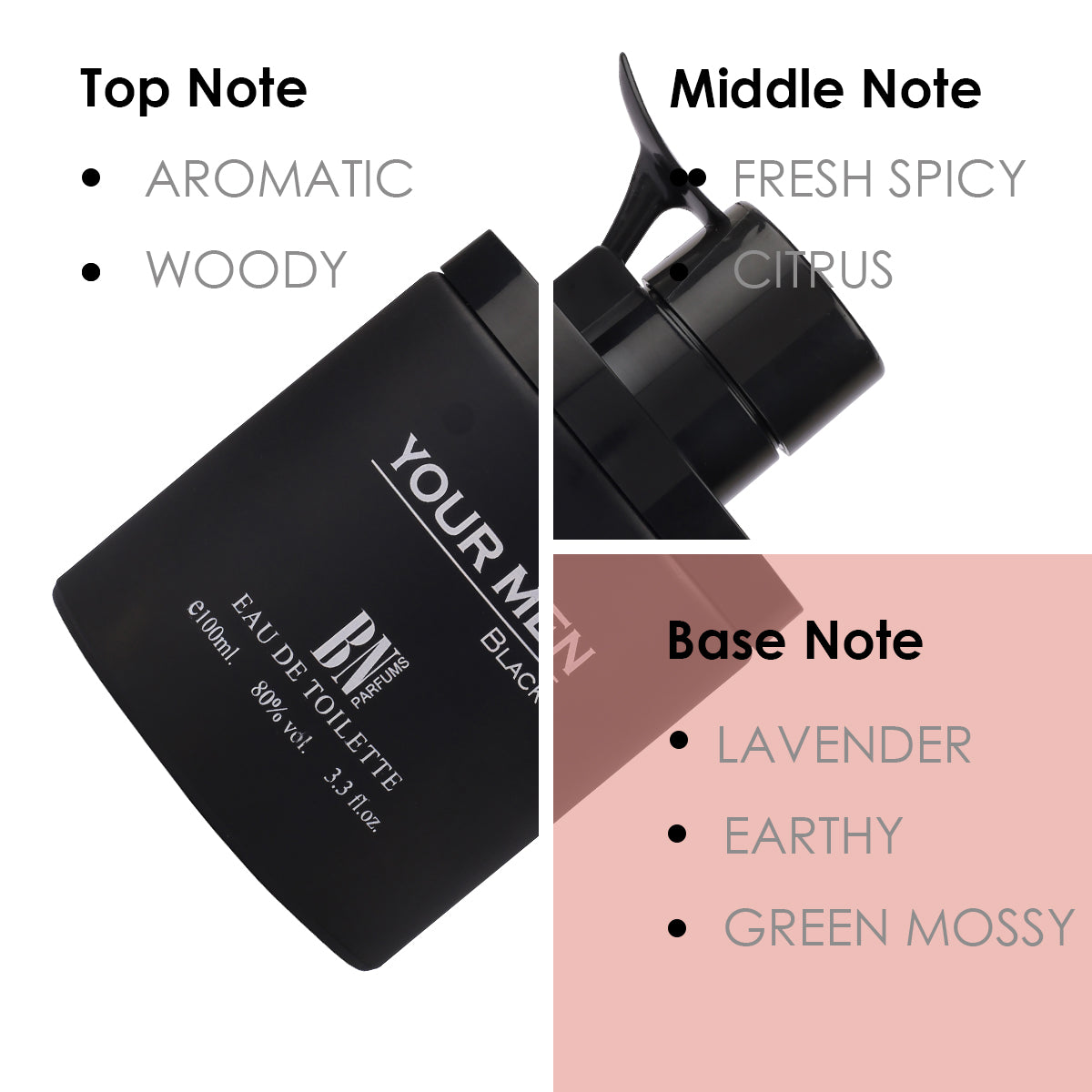 BN Your Men Black, Eau de Toilette, Perfume for Men, 100 ml