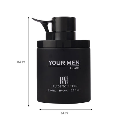 BN Your Men Black, Eau de Toilette, Perfume for Men, 100 ml