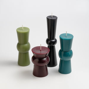 Greentree Home Candle, Josee Pillars Unscented Handmade Beeswax Sculptural Candles