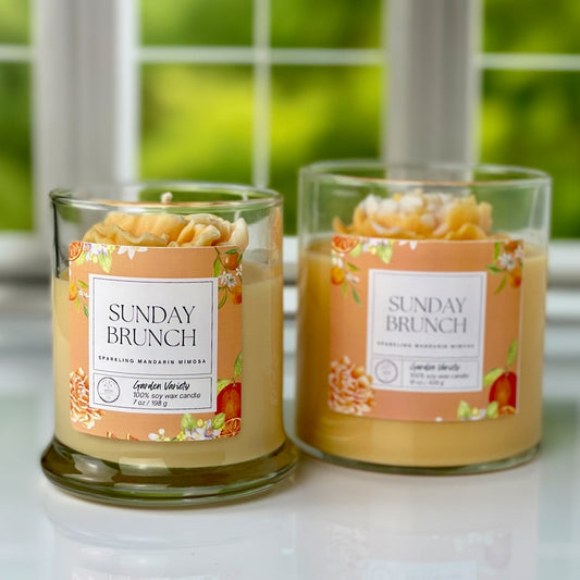 A Mandatory Activity, Sunday Brunch Candle - Sparkling Mandarin Mimosa Soy Candle