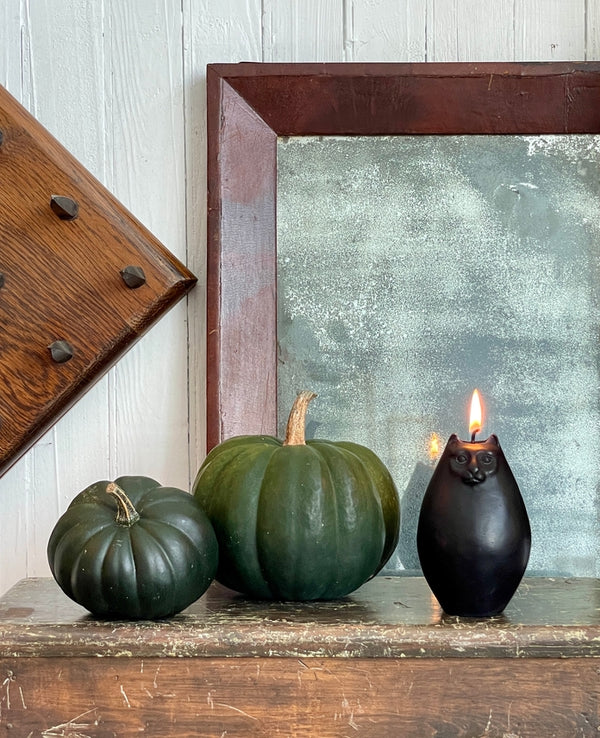 Greentree Home Candle, Fat Cat Unscented Handmade Beeswax Sculptural Animal Candles