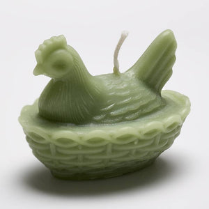 Greentree Home Candle, Nested Hen Unscented Handmade Beeswax Sculptural Animal Candles