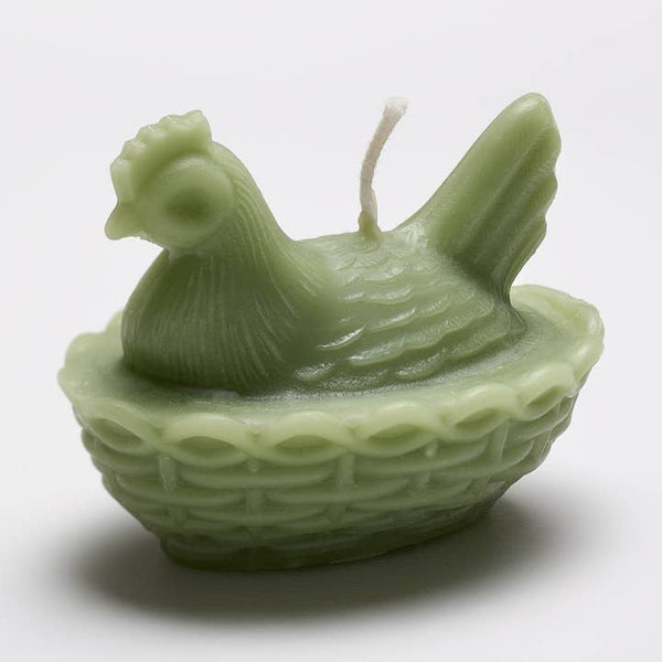 Greentree Home Candle, Nested Hen Unscented Handmade Beeswax Sculptural Animal Candles