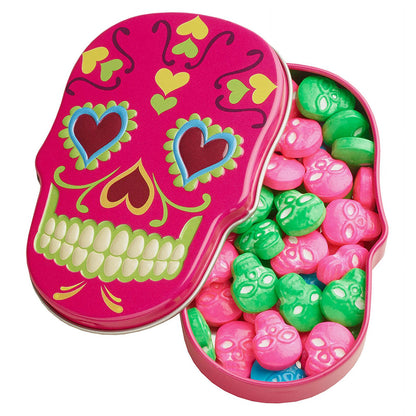 Halloween Sugar Skulls Sweet Candy, 1.4 Ounce Tins