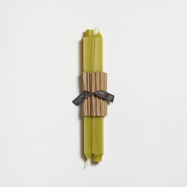 Greentree Home Candle, 12" Square Unscented Taper Handmade Beeswax Candles