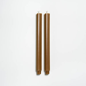 Greentree Home Candle, 12" Fluted Unscented Taper Handmade Beeswax Candles