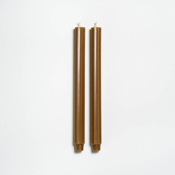Greentree Home Candle, 12" Fluted Unscented Taper Handmade Beeswax Candles