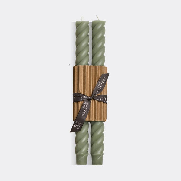 Greentree Home Candle, 10" Rope Unscented Taper Handmade Beeswax Candles