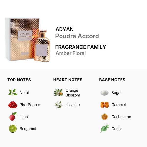 Adyan Poudre Eau De Parfum for Women, 100 ml