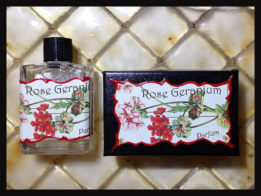 Seventh Muse, Perfume Oil in Black Box, Rose Geranium Scent