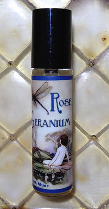 Seventh Muse, Roll On Perfume Oil, 1/3 oz Glass Bottle, Rose Geranium