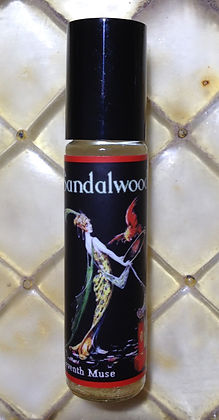 Seventh Muse, Roll On Perfume Oil, 1/3 oz Glass Bottle, Sandalwood