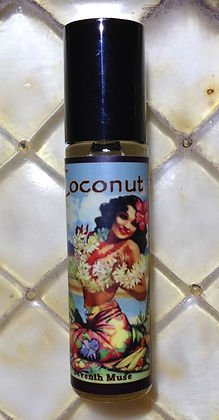 Seventh Muse, Roll On Perfume Oil, 1/3 oz Glass Bottle, Coconut