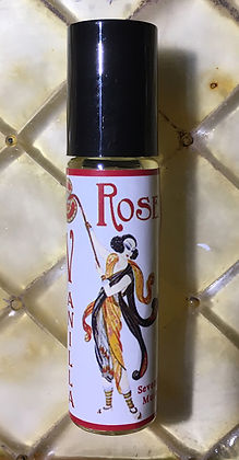 Seventh Muse, Roll On Perfume Oil, 1/3 oz Glass Bottle, Rose Vanilla