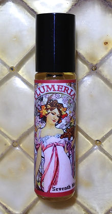 Seventh Muse, Roll On Perfume Oil, 1/3 oz Glass Bottle, Plumeria