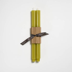 Greentree Home Candle, 12" Fluted Unscented Taper Handmade Beeswax Candles