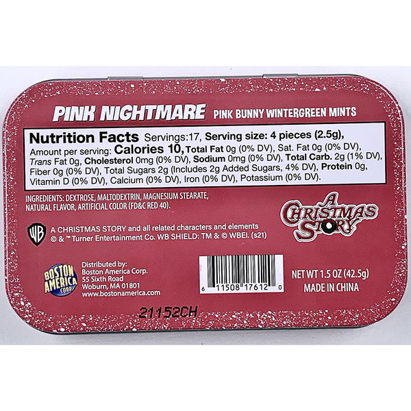 A Christmas Story, Pink Nightmare Mints, 1.5 Ounce Candy Mints Tin