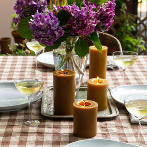 Greentree Home Candle, Traditional Pillar  Unscented Taper Handmade Beeswax Candles