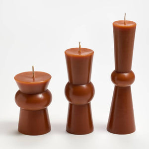 Greentree Home Candle, Josee Pillars Unscented Handmade Beeswax Sculptural Candles